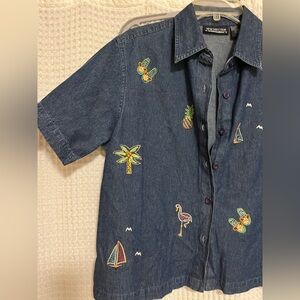 Denim beach button down!